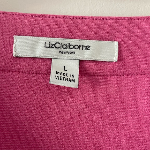 Liz Claiborne Pink Elegant Tunic Top Cotton Blend Size Large - Picture 3 of 7